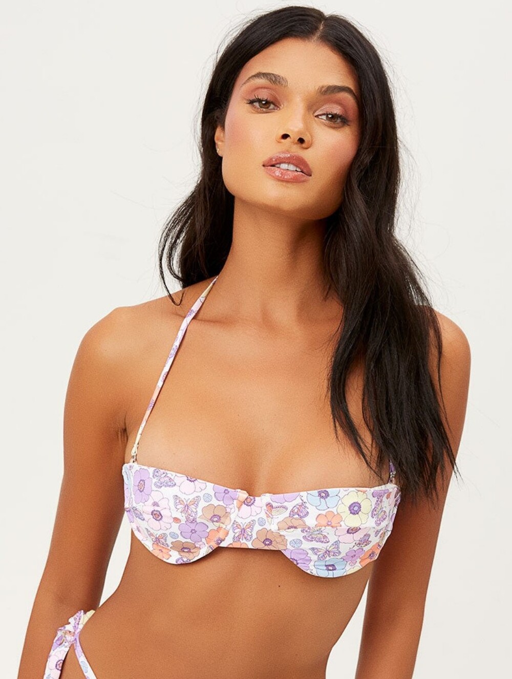 Frankie's Bikinis Cielo Underwire Floral Butterfly Bikini Top - Size:S